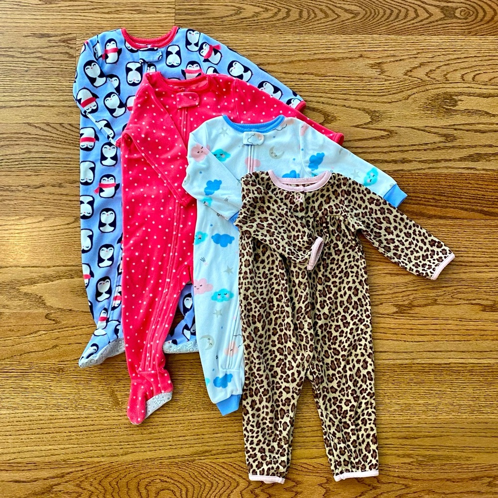 Carter’s Baby/Toddler Girls’ Fleece Pajama/Sleep N Play Sets, Size 18 Months